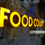 Food Court JCM Huruf timbul Galvanis akrilik 2