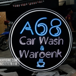 Neonbox Full Akrilik Bulat Car Wash